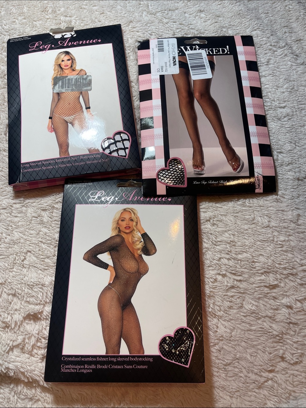 Leg Avenue Black Fishnet Bodysuit & Stockings Set
